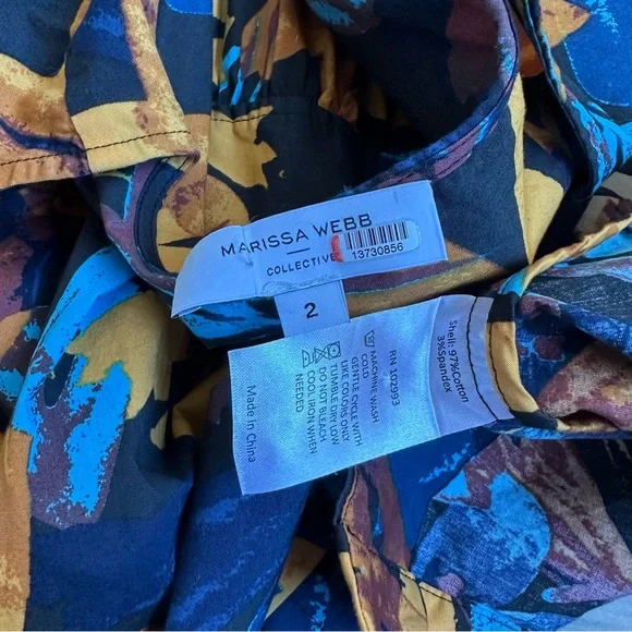 Marissa Webb Lily Floral Shirtdress long sleeve poplin cotton v-neck midi - Picture 13 of 13